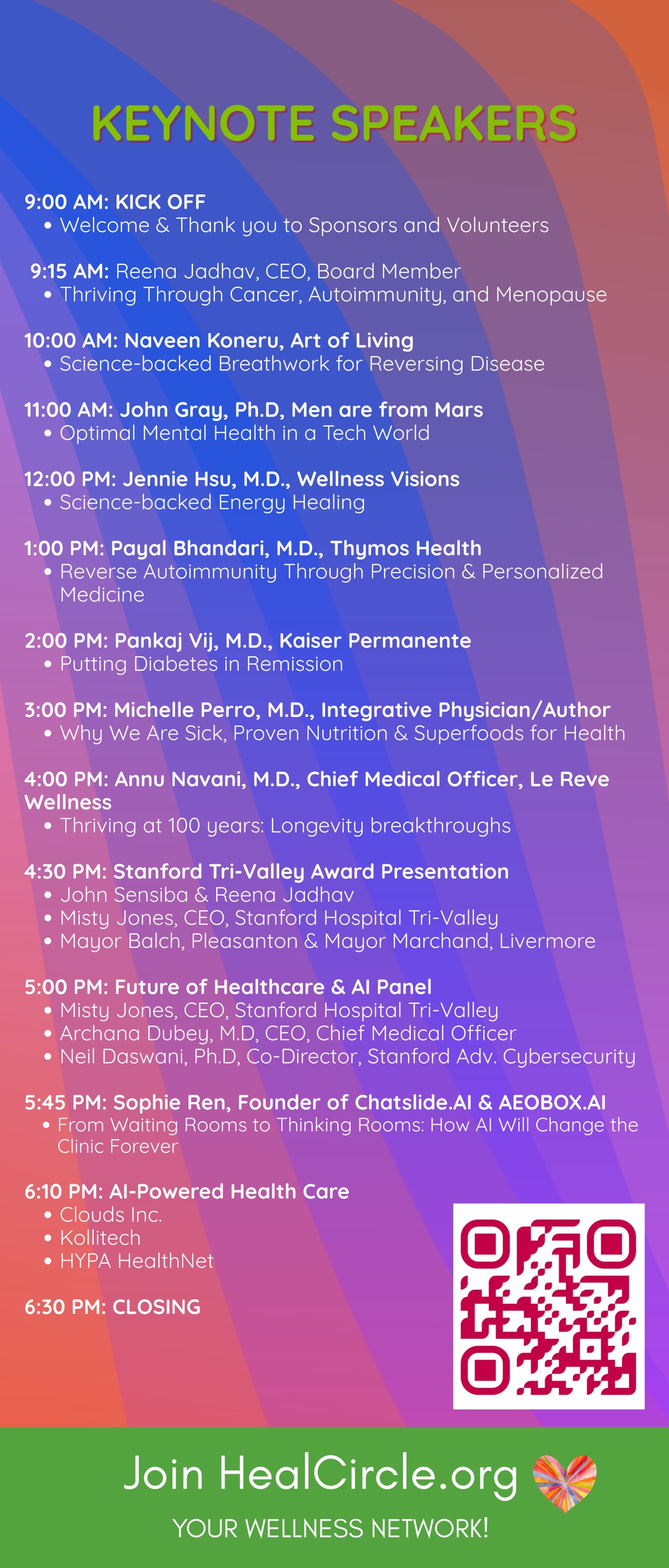 HEALFest SPEAKERS schedule
