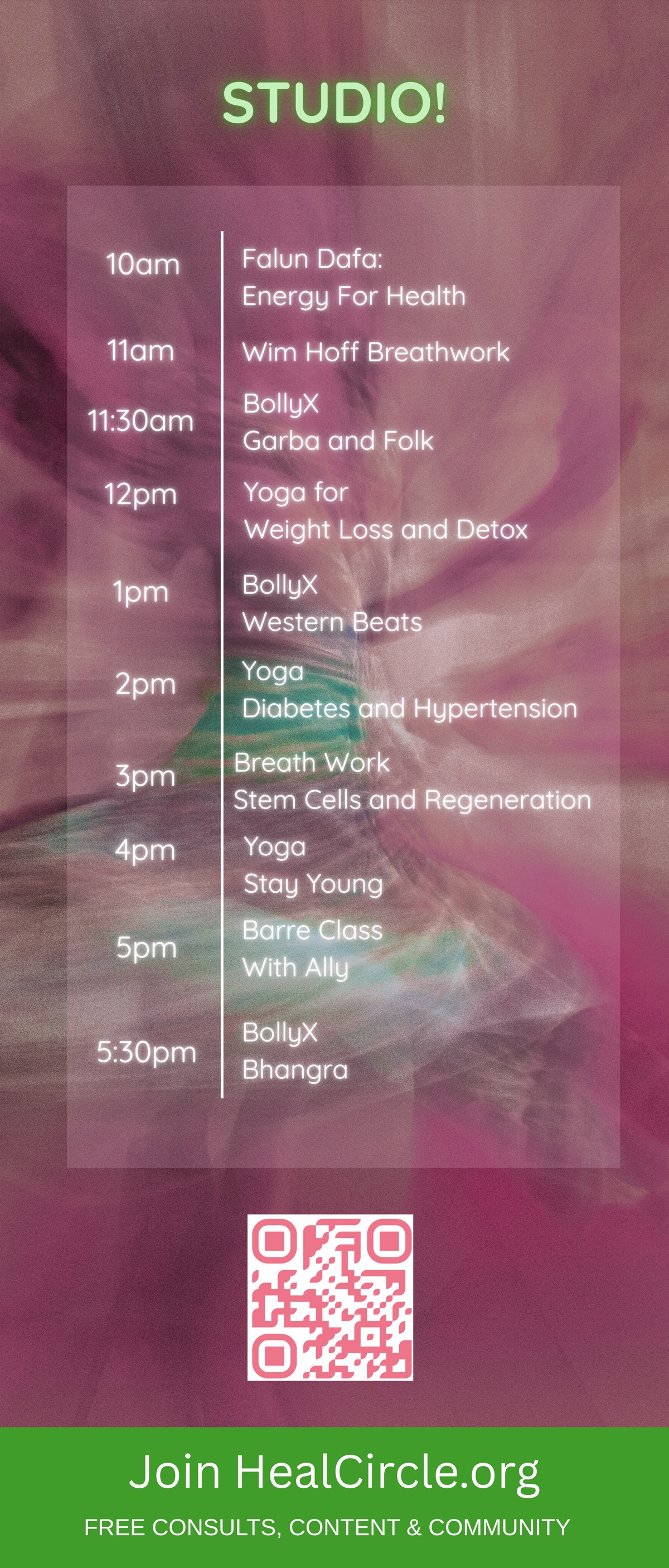 HEALFest STUDIO schedule